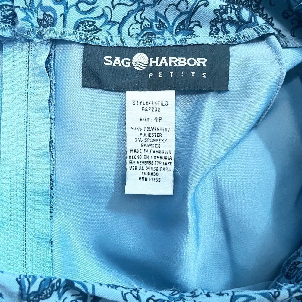 🟢Sag Harbor Blue Floral Paisley Skirt Size 4P - Picture 7 of 7